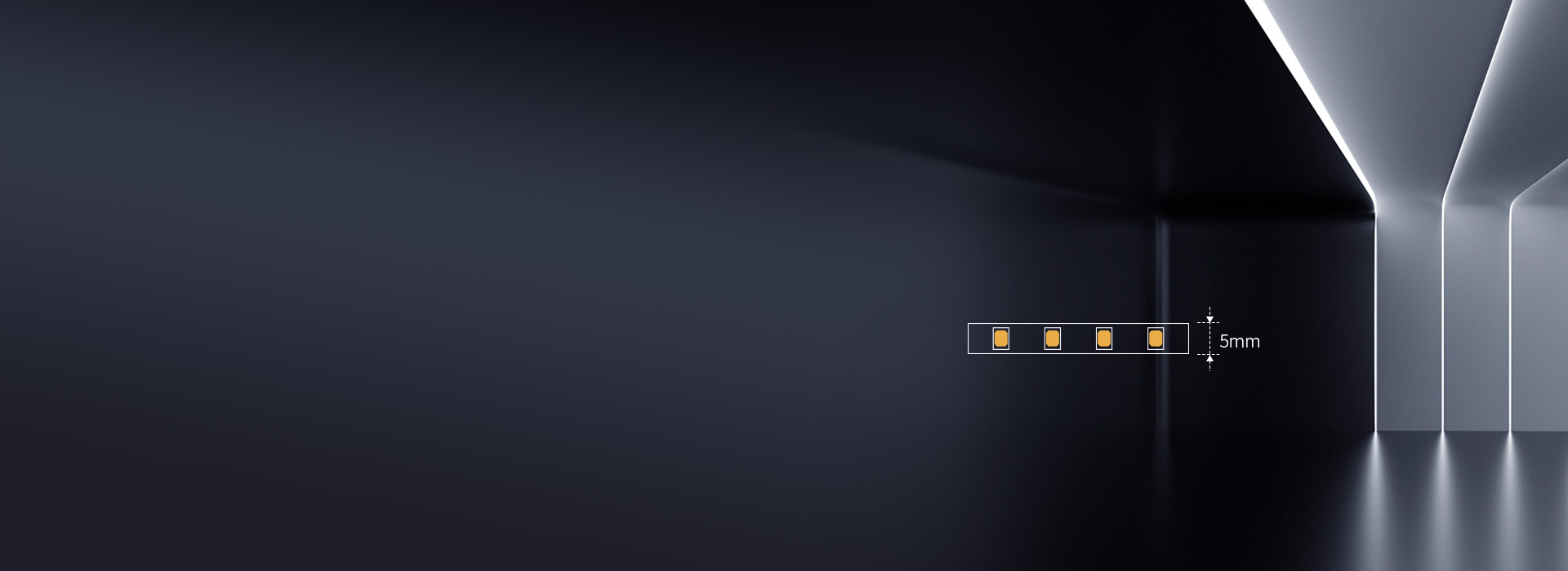 5mm寬度，窄燈槽也適用
 輕巧優雅，燈...