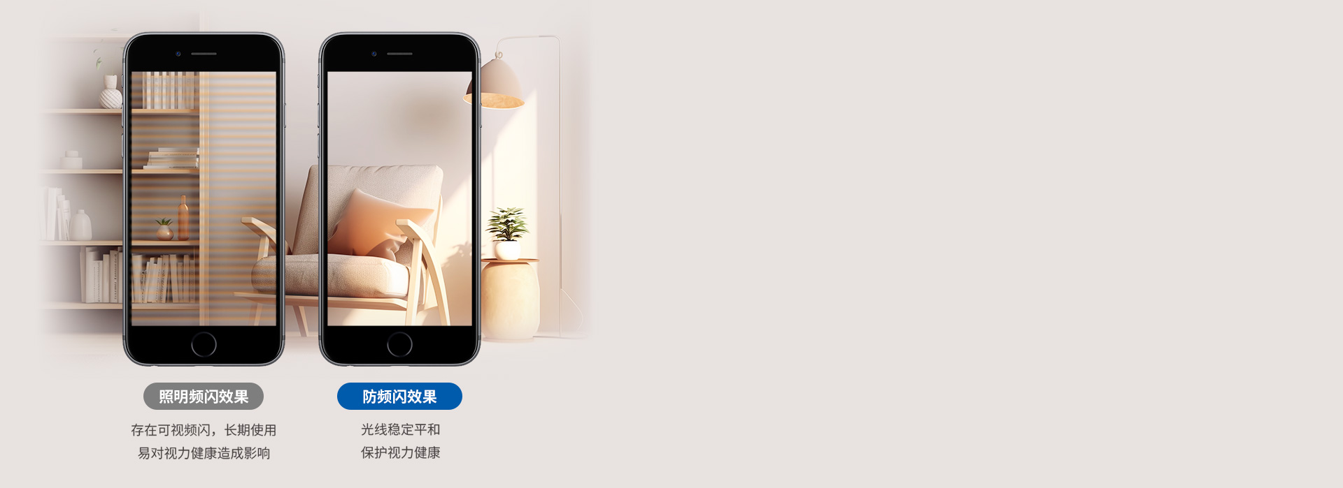 無可視頻閃
 采用智能恒流驅動，出光穩定...